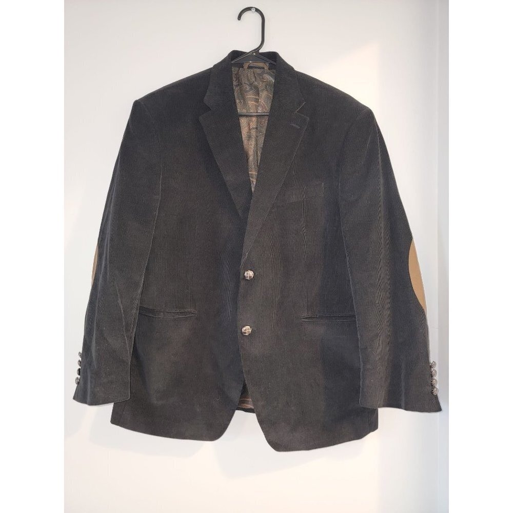 Lauren Ralph Lauren Corduroy Sport Coat Blazer Tan Elbow Patches‎ Mens Size 40S